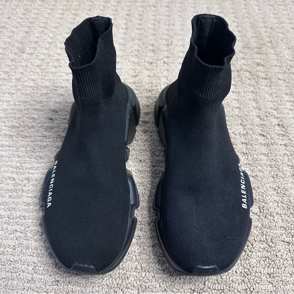 Balenciaga Women’s Recycled Knit Sneakers in Black - Picture 2 of 6